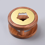 Rosewood Wax Furnace, with Brass Findings, Round, Rosy Brown, 75x41mm(TOOL-WH0121-33G)