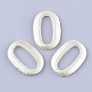 ABS Plastic Imitation Pearl Linking Rings, Oval, Beige, 35x24.5x4mm, Inner Measure: 26x11mm, about 242pcs/500g(OACR-T017-01A)