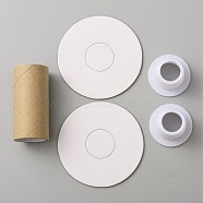 Paper Thread Winding Bobbins, with Plastic Finding, for Cross-Stitch Embroidery Sewing Tool, White, 50x59mm(DIY-WH0032-52A)