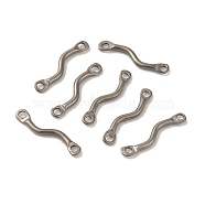 304 Stainless Steel Links Connector Charms, Twisted Bar, Stainless Steel Color, 14x2.5x1.2mm, Hole: 1.2mm(STAS-Q323-12P)