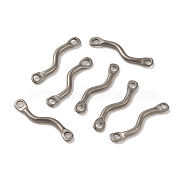 Non-Tarnish 304 Stainless Steel Links Connector Charms, Twisted Bar, Stainless Steel Color, 14x2.5x1.2mm, Hole: 1.2mm(STAS-Q323-12P)