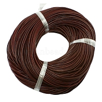 Leather Beading Cord, Cowhide Leather, DIY Necklace Making Material, Chocolate, 3mm, about 1.09 yards(1m)/strand