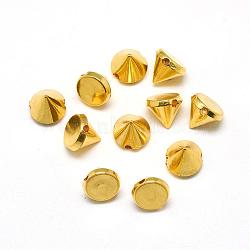 ABS Plastic Rivet Beads, Rivets for Punk Jewelry, Cone, Golden Plated, 8x8mm, Hole: 2mm(GACR-Q054-8mm-G)