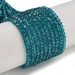 Electroplate Glass Beads Strands, Pearl Luster Plated, Faceted, Star, Dark Cyan, 3x4x4mm, Hole: 1mm, about 98pcs/strand, 12.60''(32cm)(GLAA-Q105-02-11)