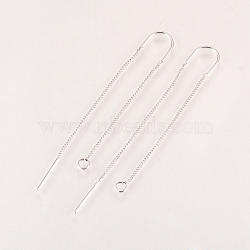 Brass Stud Earring Findings, Ear Threads, Nickel Free, Real Platinum Plated, 103mm, Hole: 2mm, Pin: 0.8mm(X-KK-Q735-364P)