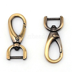 Alloy Swivel Clasps, Swivel Snap Hook, for Bag Replacement Accessories, Antique Bronze, 47x20.5x7.5mm, Hole: 5.5x13mm(PALLOY-WH0085-80A)