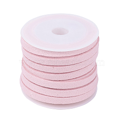 Faux Suede Cord, Faux Suede Lace, Pink, 5x1.5mm, about 5.46 yards(5m)/roll(X-LW-R003-5mm-1038)