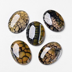 Natural Dragon Veins Agate Cabochons, Flat Back, Oval, Dyed, 30x22x7.5mm(X-G-F296-05-22x30mm)