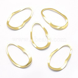 Brass Linking Rings, Lead Free & Cadmium Free & Nickel Free, Oval, Real 18K Gold Plated, 28x16.5x1mm(KK-P155-60G-NR)