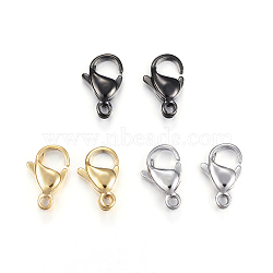 304 Stainless Steel Lobster Claw Clasps, Parrot Trigger Clasps, Mixed Color, 9x6x3mm, Hole: 1.2mm(X-STAS-H353-A-02)