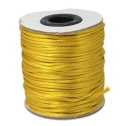 Nylon Cord, Satin Rattail Cord, for Beading Jewelry Making, Chinese Knotting, Goldenrod, 2mm, about 50yards/roll(150 feet/roll)(NWIR-A003-26)