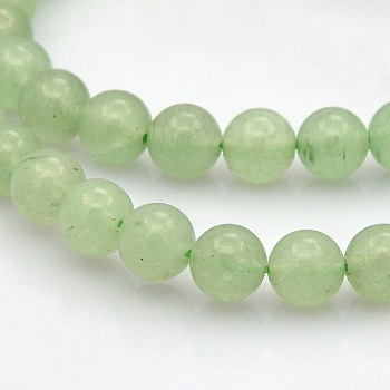 Natural Green Aventurine Round Beads Strands, 6mm, Hole: 1mm, about 61pcs/strand, 15.7 inch