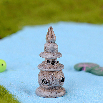 Resin Lighthouse, Mini Building, Dollhouse Garden Deocrations, Silver, 49x22mm