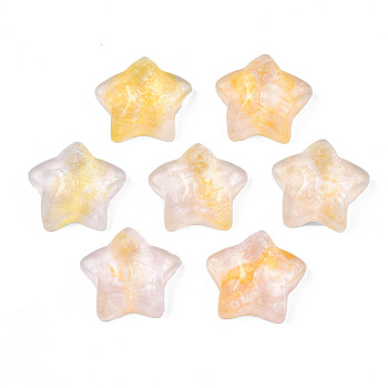Transparent Resin Cabochons, with Water Ripple, Star, Gold, 21~21.5x22~22.5x9mm