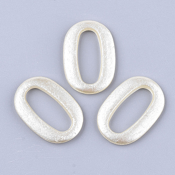 ABS Plastic Imitation Pearl Linking Rings, Oval, Beige, 35x24.5x4mm, Inner Measure: 26x11mm, about 242pcs/500g
