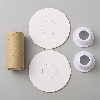 Paper Thread Winding Bobbins, with Plastic Finding, for Cross-Stitch Embroidery Sewing Tool, White, 50x59mm