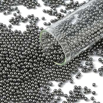 Stainless Steel Micro Beads, Tiny Caviar Nail Beads, Nail Art Decoration Accessories, Round, Gunmetal, 2.5mm, about 5825pcs/233g
