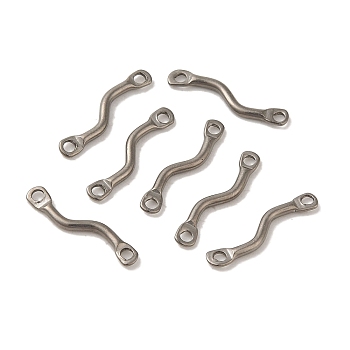 304 Stainless Steel Links Connector Charms, Twisted Bar, Stainless Steel Color, 14x2.5x1.2mm, Hole: 1.2mm