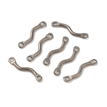 Non-Tarnish 304 Stainless Steel Links Connector Charms, Twisted Bar, Stainless Steel Color, 14x2.5x1.2mm, Hole: 1.2mm