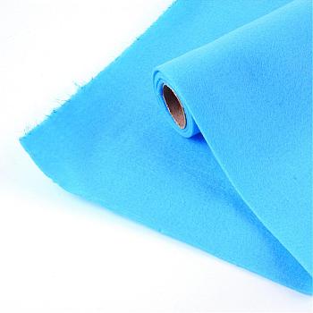 Non Woven Fabric Embroidery Needle Felt For DIY Crafts, Deep Sky Blue, 450x1.2~1.5mm, about 1m/roll