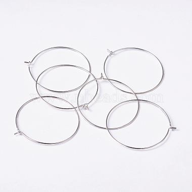 Silver Color Plated Brass Earring Hoops(X-EC067-4S)-5