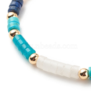 Natural & Synthetic Mixed Gemstone Disc Beaded Bracelet(BJEW-JB08530)-4