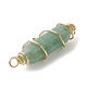 3Pcs 3 Styles Natural Green Aventurine Copper Wire Wrapped Pointed Pendants(PALLOY-JF02460-04)-4