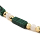 Natural Malachite Rectangle & Shell Beaded Necklaces(NJEW-M206-01G-01)-2