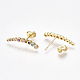 Brass Micro Pave Cubic Zirconia(Random Mixed Color) Ear Studs(EJEW-S201-90)-1