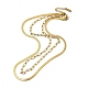 304 Stainless Steel Paperclip & Herringbone Chains Double Layer Necklace for Men Women(NJEW-E046-01G)-1