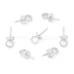 Brass Peg Bails, Cup Peg Bails, for Half Drilled Beads, Nickel Free, Platinum, 6.5x3x3mm, Hole: 1.6mm, Pin: 0.5mm(KK-N254-46A-P)