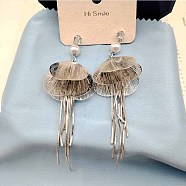 Niche design, light luxury, fashionable and fairy like, fresh and sweet earrings, tagram style, beautiful Japanese fashion, age reducing earrings, Silver(OZ9821-1)