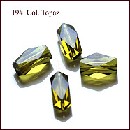 Imitation Austrian Crystal Beads, Grade AAA, Faceted, Column, Olive, 11x7.5mm, Hole: 0.7~0.9mm(SWAR-F055-12x6mm-19)