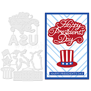 2Pcs 2 Styles Happy Presidents' Day Carbon Steel Cutting Dies Stencils, for DIY Scrapbooking, Photo Album, Decorative Embossing Paper Card, Stainless Steel Color, Mixed Patterns, 8.8~8.9x9.4~11.8x0.08cm, 1pc/style(DIY-WH0309-697)