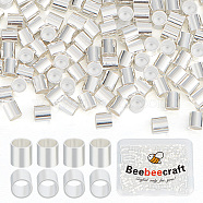 Brass Spacer Beads, Tube/Column, 925 Sterling Silver Plated, 2.5x2.5mm, Hole: 2mm, 400pcs(KK-BBC0011-69C)