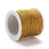 Braided Nylon Thread, DIY Material for Jewelry Making, Goldenrod, 0.8mm, 100yards/roll(NWIR-K013-A19)