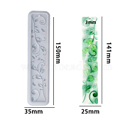 DIY Bookmark Food Grade Silicone Molds, Decoration Making, Resin Casting Molds, For UV Resin, Epoxy Resin Jewelry Making, Leaf Pattern, 150x35x6mm(SIMO-PW0010-14F)
