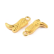 Alloy Pendants, West Cowboy Boot Charms, Golden, 18x11x3mm, Hole: 2.5mm(FIND-WH0146-24G)