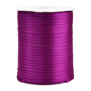 Double Face Satin Ribbon, Polyester Ribbon, Purple, 1/8 inch(3mm) wide, about 880yards/roll(804.672m/roll)(RC3mmY034)