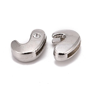 Letter Slider Beads for Watch Band Bracelet Making, Platinum Plated Alloy Crystal Rhinestone Slide Charms, Cadmium Free & Nickel Free & Lead Free, Letter.J, 11~13x9~11.5x4~5mm, Hole: 7.5~8x1mm(ALRI-O012-J-NR)