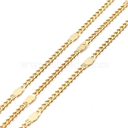 Rack Plating Brass Curb Chains, with Oval Link, Soldered, with Spool, Long-Lasting Plated, Lead Free & Cadmium Free & Nickel Free, Real 18K Gold Plated, 2.5x2x0.5mm, 7x3x0.3mm(KK-E015-04G)