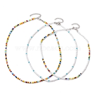 Bohemian Style Glass Beaded Necklaces for Women, Mixed Color, 15.16~18.11 inch(38.5~46cm), about 3pcs/set(NJEW-JN04656)
