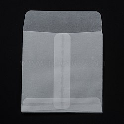 Square Translucent Parchment Paper Bags, for Gift Bags and Shopping Bags, Clear, 101mm, Bag: 81x79x0.4mm(CARB-A005-02D)