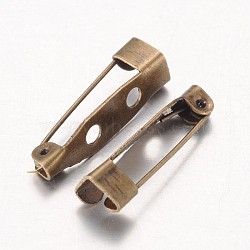 Nickel Free Iron Pin Backs  Brooch Findings, Antique Bronze, 20mm long, 5mm wide, 5mm thick, hole: about 2mm(E035Y-NFAB)