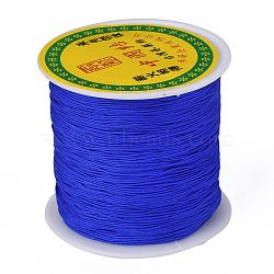Braided Nylon Thread, Chinese Knotting Cord Beading Cord for Beading Jewelry Making, Blue, 0.5mm, about 150yards/roll(NWIR-R006-0.5mm-368)