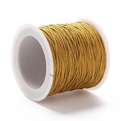 Braided Nylon Thread, DIY Material for Jewelry Making, Goldenrod, 0.8mm, 100yards/roll(NWIR-K013-A19)