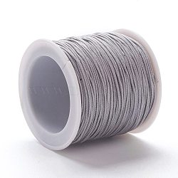 Braided Nylon Thread, DIY Material for Jewelry Making, Gray, 0.8mm, 100yards/roll(X-NWIR-K013-A24)
