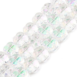 Electroplate Glass Beads Strands, Plum, Colorful, 10x10x6mm, Hole: 0.9mm, about 64~66pcs/strand, 24.69~25.87''(62.72~64.68cm)(EGLA-T021-06C)