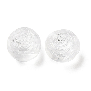 Transparent Acrylic Beads, Flower, Clear, 11x12x10.5mm, Hole: 3.8mm, about 750pcs/500g