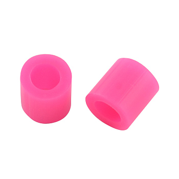Melty Mini Beads Fuse Beads Refills, Tube, Deep Pink, 3~3.3x2.5~2.6mm, about 40000pcs/500g